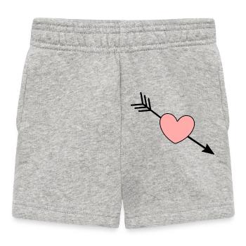 Heart Pink Red Heart Pink Gift Valentine's Day - Baby Shorts - heather grey - Front