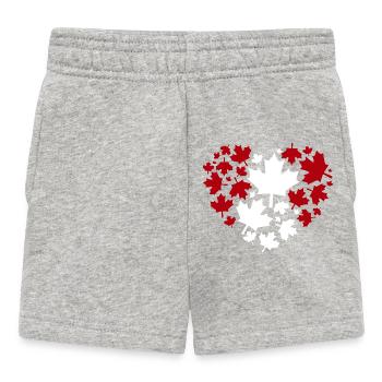 Motif de cœur de feuille d’érable - Short Bébé - gris chiné - Devant