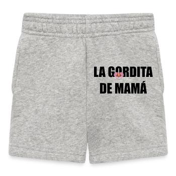Mamas Molliger in SCHWARZ - Baby Shorts - Grau meliert - Vorne
