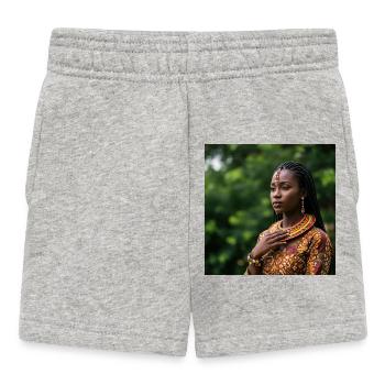 Afroetnic Portrait mit traditionellem Schmuck - Baby Shorts - Grau meliert - Vorne