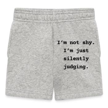 Ich bin nicht schüchtern. Ich urteile nur still - Baby Shorts - Grau meliert - Vorne