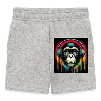 Schimpansen-Affe - Baby Shorts - Grau meliert - Vorne