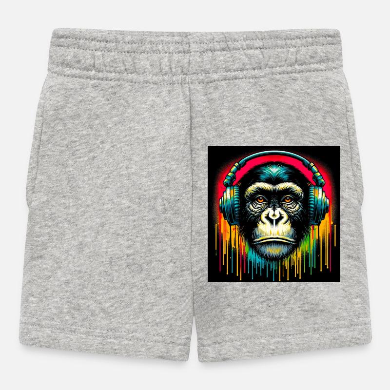 Schimpansen-Affe - Baby Shorts - Grau meliert