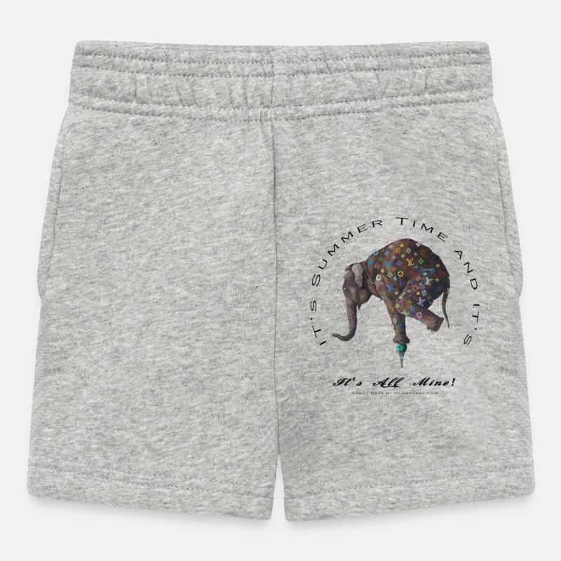 Éléphant mode  - Short Bébé - gris chiné