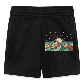 Mountain landscape with sunbeams - Baby Shorts - black - Front