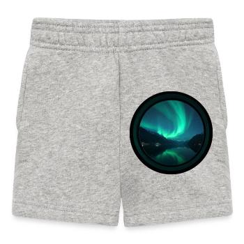 Northern Lights over Silent Fjord - Baby Shorts - heather grey - Front