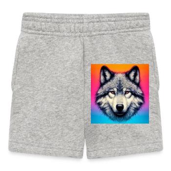 Wolf - Baby Shorts - heather grey - Front