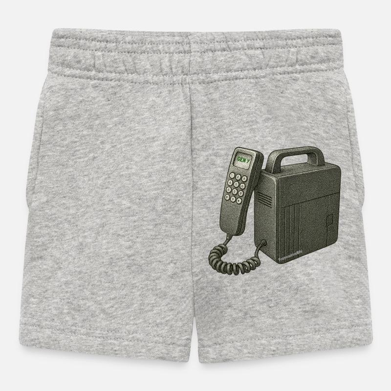 Nostalgic phone - Baby Shorts - heather grey