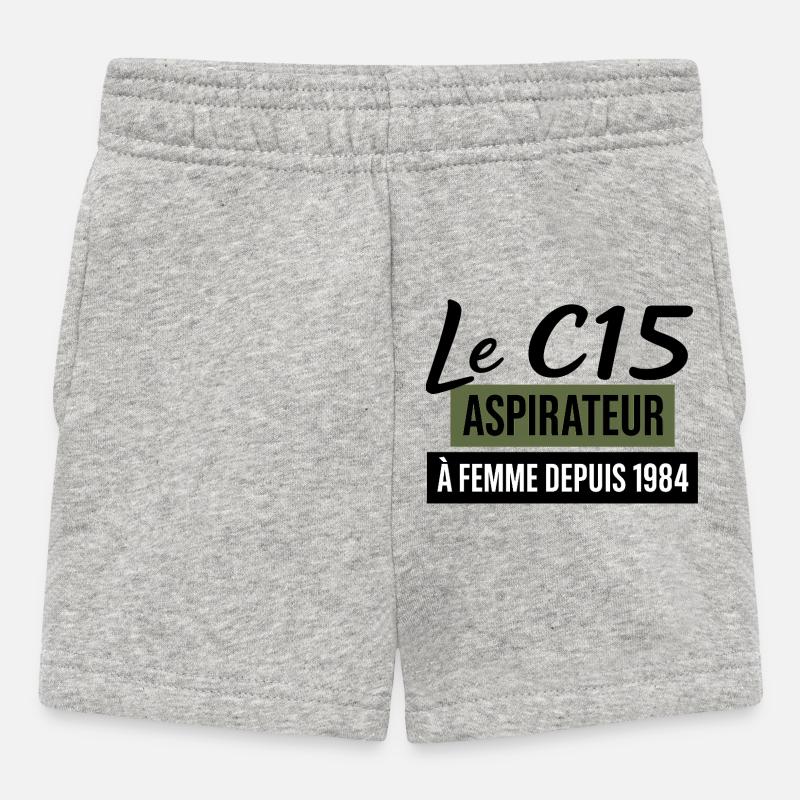 C15 - Short Bébé - gris chiné