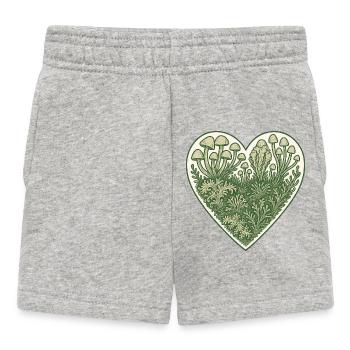 Pilzherz Botanische Illustration - Baby Shorts - Grau meliert - Vorne