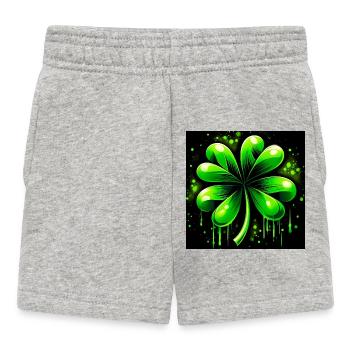 Four-leaf clover - Baby Shorts - heather grey - Front