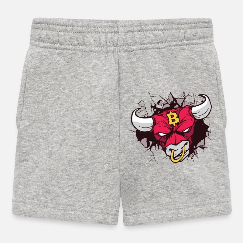Bitcoin Bull Head Art - Short Bébé - gris chiné