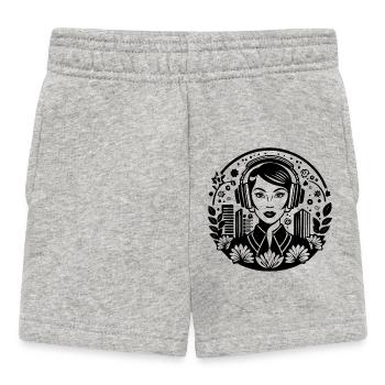 Pop Culture Trend Icon – Woman, Headphones, Poster - Baby Shorts - heather grey - Front