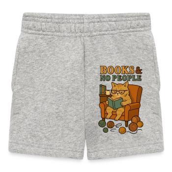 Cat reader in a comfortable armchair - Baby Shorts - heather grey - Front
