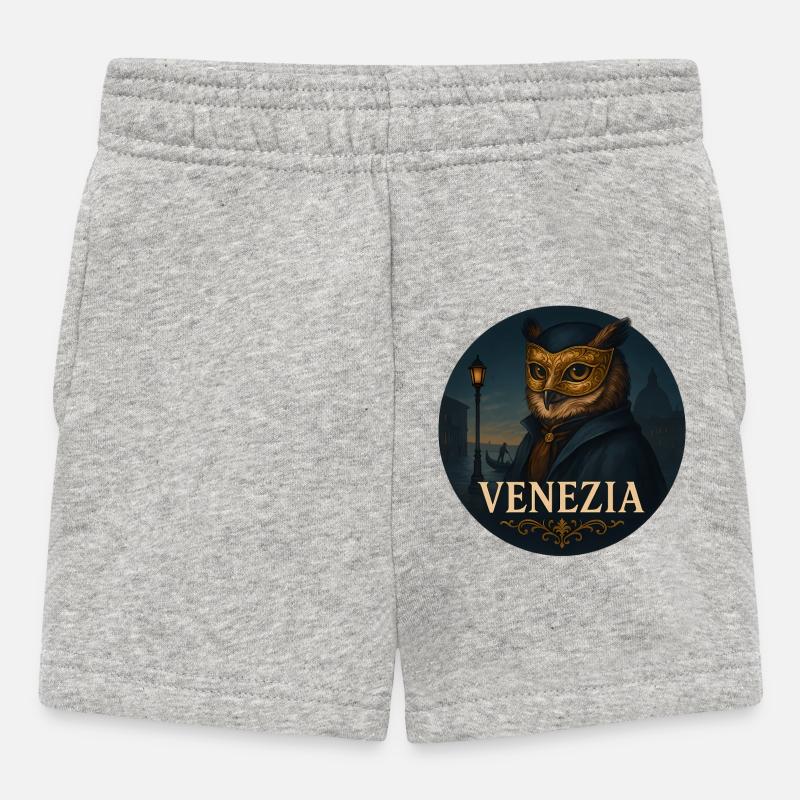 Hibou - Venise Bal Masqué Souvenir Design - Short Bébé - gris chiné