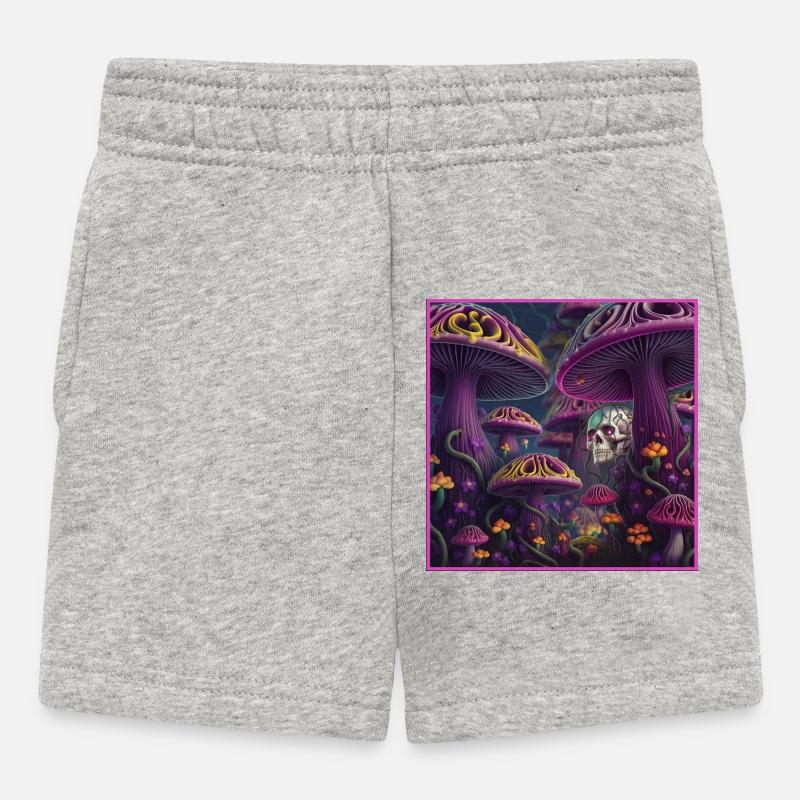 Champignon mystique Crâne Forêt - Short Bébé - gris chiné