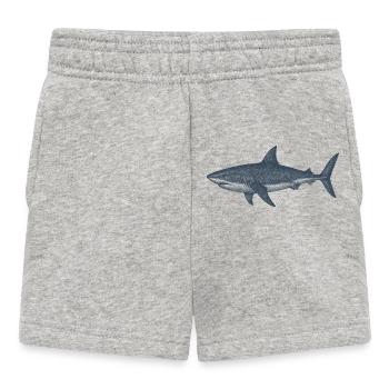 Deep Sea Shark Illustration - Baby Shorts - heather grey - Front