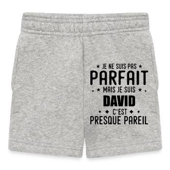 David: authentisch, unvollkommen, oben, perfekt - Baby Shorts - Grau meliert - Vorne