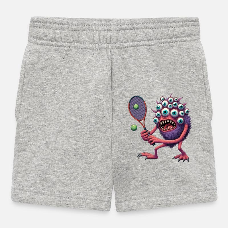 Monstre de tennis psychédélique - Short Bébé - gris chiné