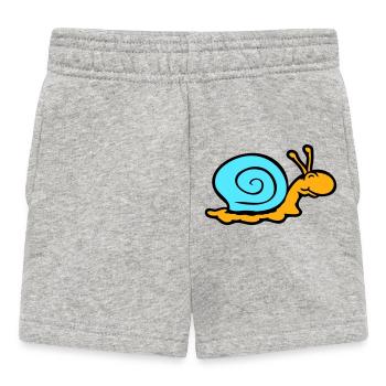 coquille d'escargot limace escargot sourit doucement - Short Bébé - gris chiné - Devant