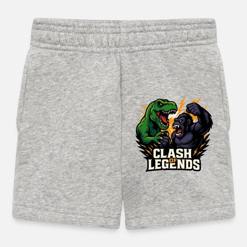 Dino vs. Gorilla - Baby Shorts - heather grey