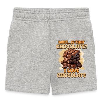 Chocolate Madness Saying Design - Baby Shorts - heather grey - Front