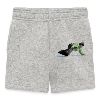 Freerider Snowboarder auf Abfahrt - Baby Shorts - Grau meliert - Vorne