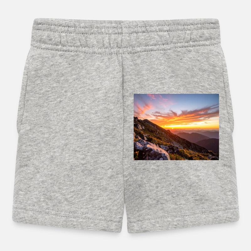 Coucher de soleil sur la montagne - Short Bébé - gris chiné