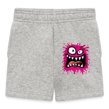 Monstre psychédélique coloré - Short Bébé - gris chiné - Devant