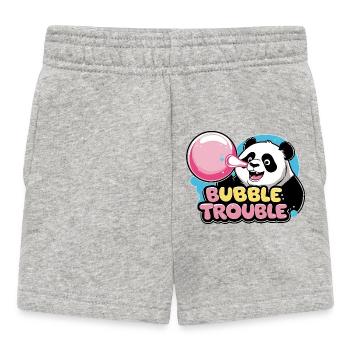 Panda mignon avec chewing-gum - Short Bébé - gris chiné - Devant