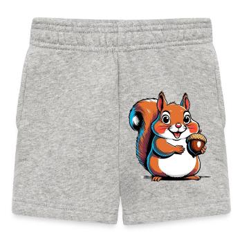 Cute squirrel print with acorn - Baby Shorts - heather grey - Front