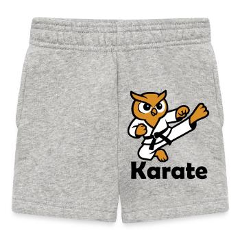 Karate Owl - Baby Shorts - heather grey - Front