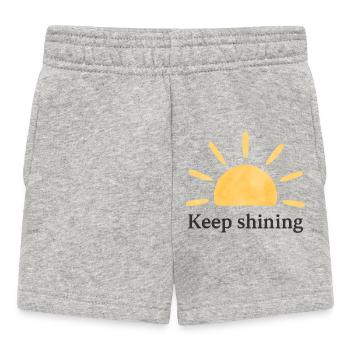 Keep Shining – Sonne – Minimalistisch - Baby Shorts - Grau meliert - Vorne