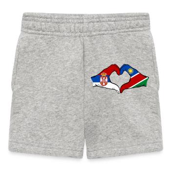 Serbie Namibie Drapeau Coeur - Short Bébé - gris chiné - Devant