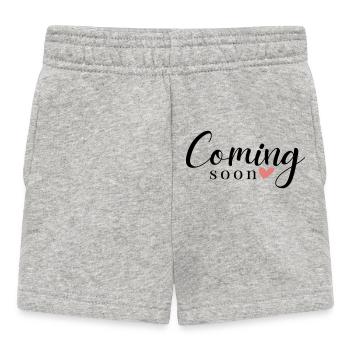 Coming Soon - Herz - personalisierbar - Baby Shorts - Grau meliert - Vorne