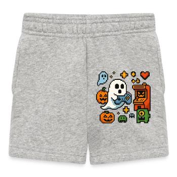Pixel Ghost Gaming Retro Design - Baby Shorts - Grau meliert - Vorne