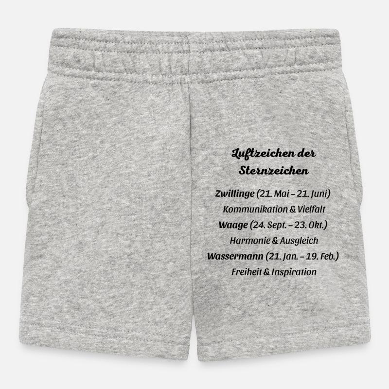 Luftzeichen der Sternzeichen - Baby Shorts - Grau meliert