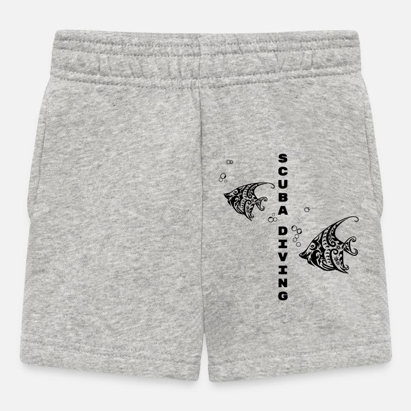 Plongée sous-marine – Tribal Fish Design - Short Bébé - gris chiné