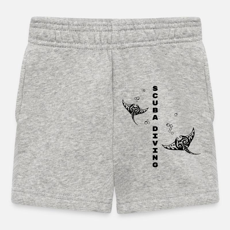 Plongée sous-marine – Tribal Manta Ray Design - Short Bébé - gris chiné