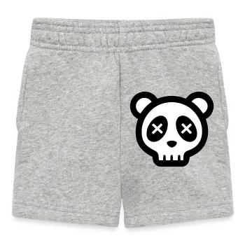 Panda Totenkopf Lustig Skull - Baby Shorts - Grau meliert - Vorne