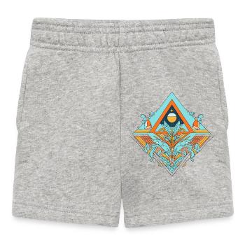Celestial Dreamscape Geometric Design - Baby Shorts - heather grey - Front