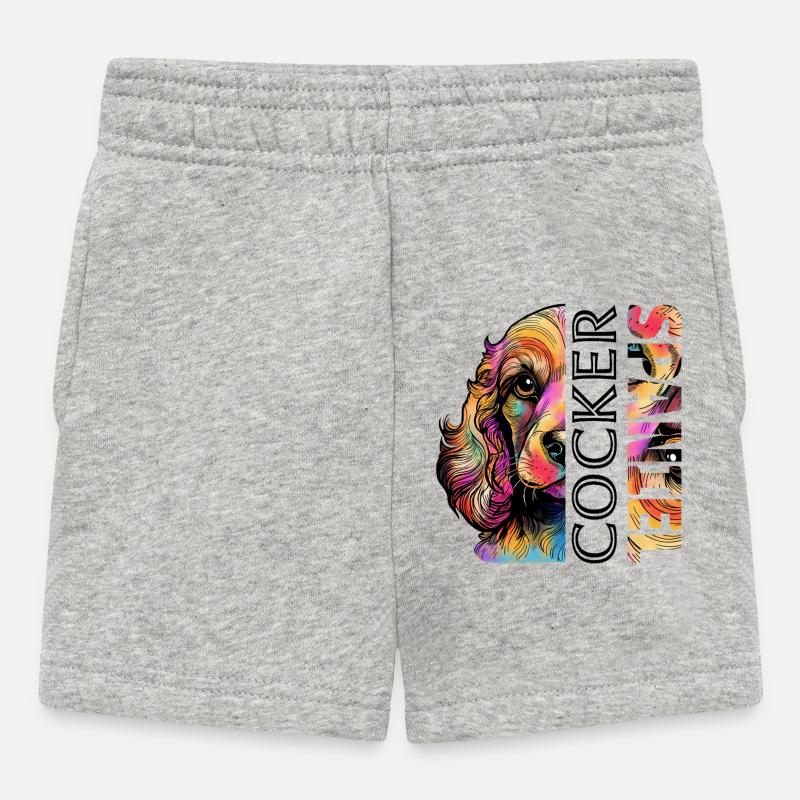 Colorful Cocker Spaniel - Baby Shorts - heather grey