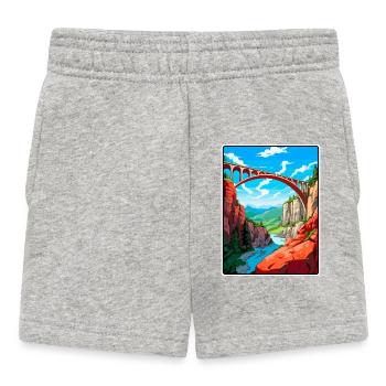 Devils Bridge Deutschland Reiseplakat Stadtbild WPA - Baby Shorts - Grau meliert - Vorne