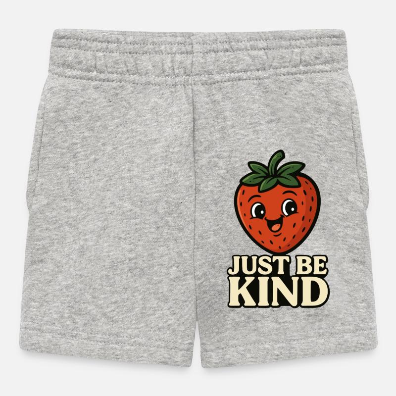 Jolie figurine de fraise avec message - Short Bébé - gris chiné