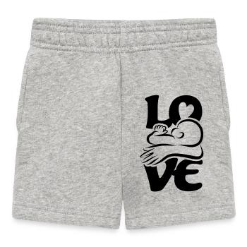 Bébé qui boit et qui allaite Maman AMOUR - Short Bébé - gris chiné - Devant