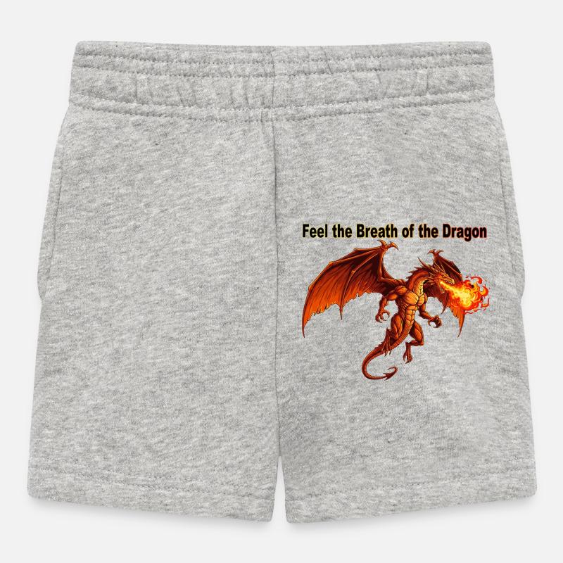 Feuriger Drache Atemzug Design - Baby Shorts - Grau meliert