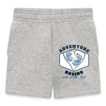 Adventure Begins with Little Feet Cadeau Naissance - Short Bébé - gris chiné - Devant