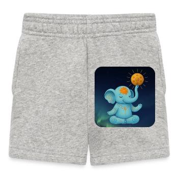 Yoga éléphant avec Handpan Sun - Short Bébé - gris chiné - Devant