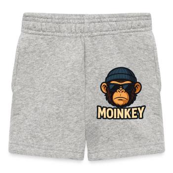 MOINKEY Affe Design – Moin Hamburg Geschenkidee - Baby Shorts - Grau meliert - Vorne