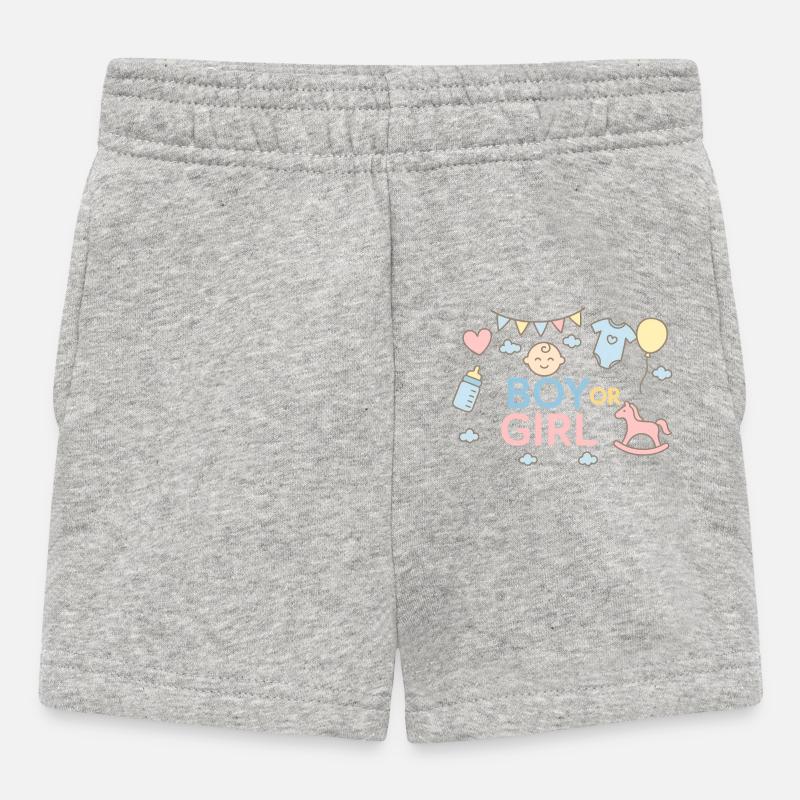Garçon ou fille - Babyshower - Short Bébé - gris chiné